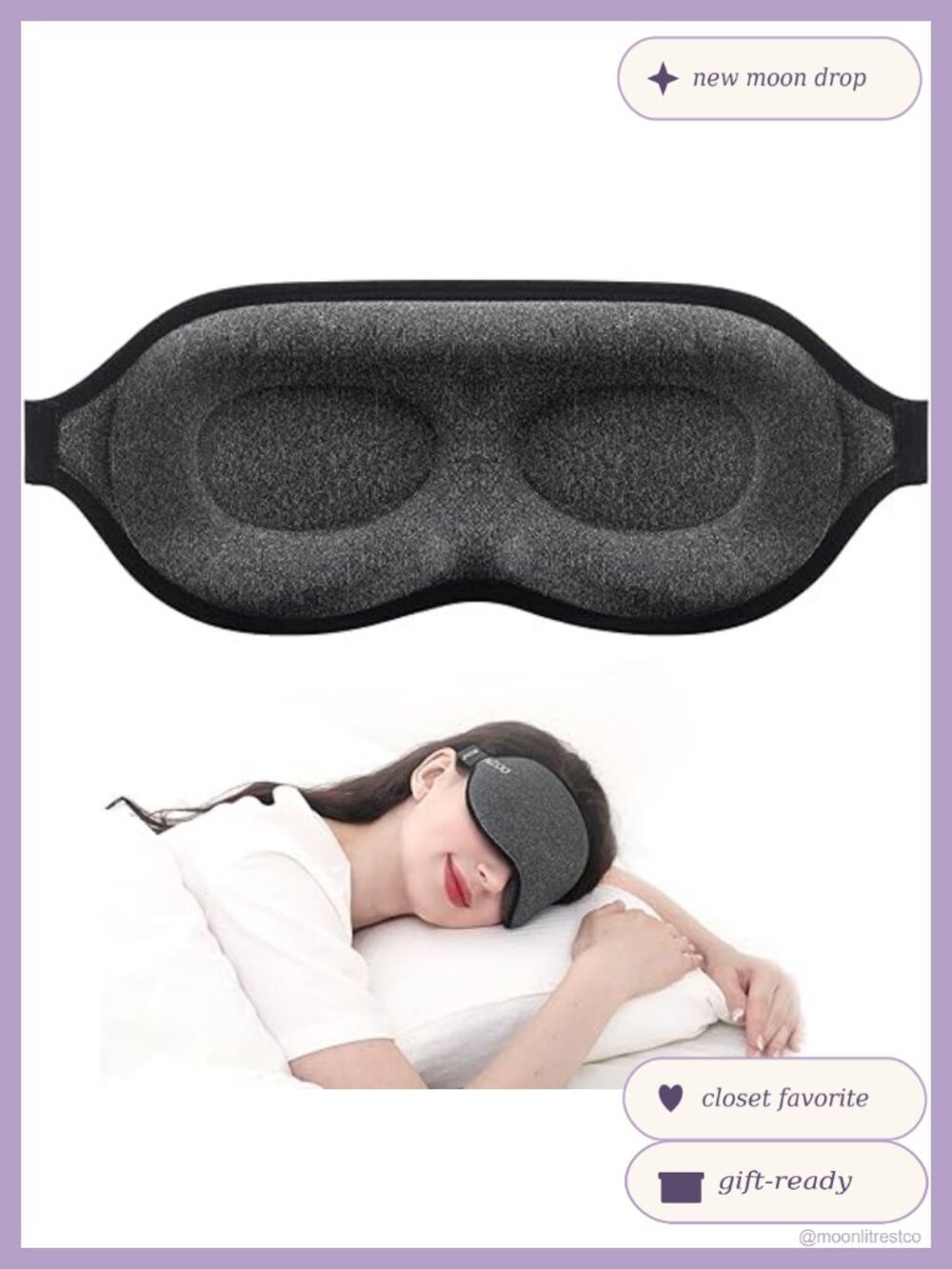 Luxury 3D Sleep Mask Blackout Eye Cover for Long Lashes Side Sleepers